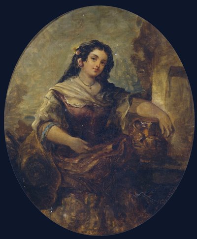 Portrait of a Young Girl at the Fountain by Narcisse Virgilio Díaz